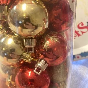 Holiday style ornaments 24count  red gold